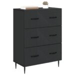 vidaXL Zásuvkový kabinet Čierna 66 x 34,5 x 89,5 cm Kompozitné drevo – Obrázok 2