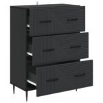 vidaXL Zásuvkový kabinet Čierna 66 x 34,5 x 89,5 cm Kompozitné drevo – Obrázok 3