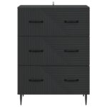vidaXL Zásuvkový kabinet Čierna 66 x 34,5 x 89,5 cm Kompozitné drevo – Obrázok 4