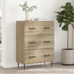 vidaXL Zásuvkový kabinet Dub sonoma 66 x 34,5 x 89,5 cm