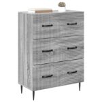 vidaXL Zásuvkový kabinet Sivý Sonoma 66 x 34,5 x 89,5 cm – Obrázok 2