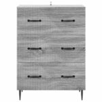 vidaXL Zásuvkový kabinet Sivý Sonoma 66 x 34,5 x 89,5 cm – Obrázok 4