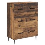 vidaXL Zásuvkový kabinet Staré drevo 66 x 34,5 x 89,5 cm