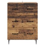 vidaXL Zásuvkový kabinet Staré drevo 66 x 34,5 x 89,5 cm – Obrázok 4