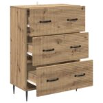 vidaXL Zásuvkový kabinet Dub artisan 66 x 34,5 x 89,5 cm – Obrázok 3