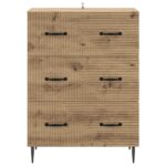 vidaXL Zásuvkový kabinet Dub artisan 66 x 34,5 x 89,5 cm – Obrázok 4