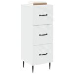 vidaXL Zásuvkový kabinet Biela 33 x 34,5 x 89,5 cm Kompozitné drevo – Obrázok 2