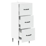 vidaXL Zásuvkový kabinet Biela 33 x 34,5 x 89,5 cm Kompozitné drevo – Obrázok 3