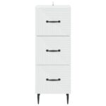 vidaXL Zásuvkový kabinet Biela 33 x 34,5 x 89,5 cm Kompozitné drevo – Obrázok 4