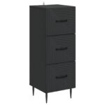 vidaXL Zásuvkový kabinet Čierna 33 x 34,5 x 89,5 cm Kompozitné drevo