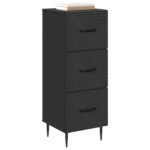 vidaXL Zásuvkový kabinet Čierna 33 x 34,5 x 89,5 cm Kompozitné drevo – Obrázok 2