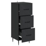 vidaXL Zásuvkový kabinet Čierna 33 x 34,5 x 89,5 cm Kompozitné drevo – Obrázok 3