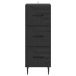 vidaXL Zásuvkový kabinet Čierna 33 x 34,5 x 89,5 cm Kompozitné drevo – Obrázok 4