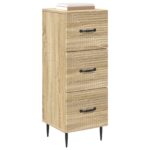 vidaXL Zásuvkový kabinet Dub sonoma 33 x 34,5 x 89,5 cm – Obrázok 2