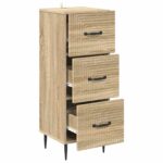 vidaXL Zásuvkový kabinet Dub sonoma 33 x 34,5 x 89,5 cm – Obrázok 3