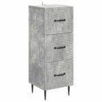vidaXL Zásuvkový kabinet Betónovo sivá 33 x 34,5 x 89,5 cm
