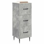 vidaXL Zásuvkový kabinet Betónovo sivá 33 x 34,5 x 89,5 cm – Obrázok 2
