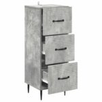 vidaXL Zásuvkový kabinet Betónovo sivá 33 x 34,5 x 89,5 cm – Obrázok 3