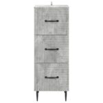vidaXL Zásuvkový kabinet Betónovo sivá 33 x 34,5 x 89,5 cm – Obrázok 4