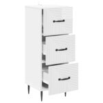 vidaXL Zásuvkový kabinet Biela s vysokým leskom 33 x 34,5 x 89,5 cm – Obrázok 3