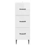 vidaXL Zásuvkový kabinet Biela s vysokým leskom 33 x 34,5 x 89,5 cm – Obrázok 4