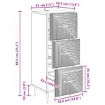 vidaXL Zásuvkový kabinet Dymový dub 33 x 34,5 x 89,5 cm – Obrázok 9