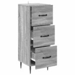 vidaXL Zásuvkový kabinet Sivá sonoma 33 x 34,5 x 89,5 cm – Obrázok 3