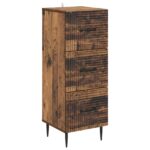 vidaXL Zásuvkový kabinet Staré drevo 33 x 34,5 x 89,5 cm