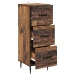 vidaXL Zásuvkový kabinet Staré drevo 33 x 34,5 x 89,5 cm – Obrázok 3