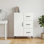 vidaXL Servírovacia skriňa Biela 66 x 34,5 x 89,5 cm Kompozitné drevo – Obrázok 4