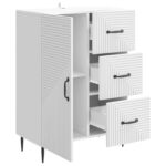 vidaXL Servírovacia skriňa Biela 66 x 34,5 x 89,5 cm Kompozitné drevo – Obrázok 5