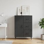 vidaXL Servírovacia skriňa Čierna 66 x 34,5 x 89,5 cm Kompozitné drevo