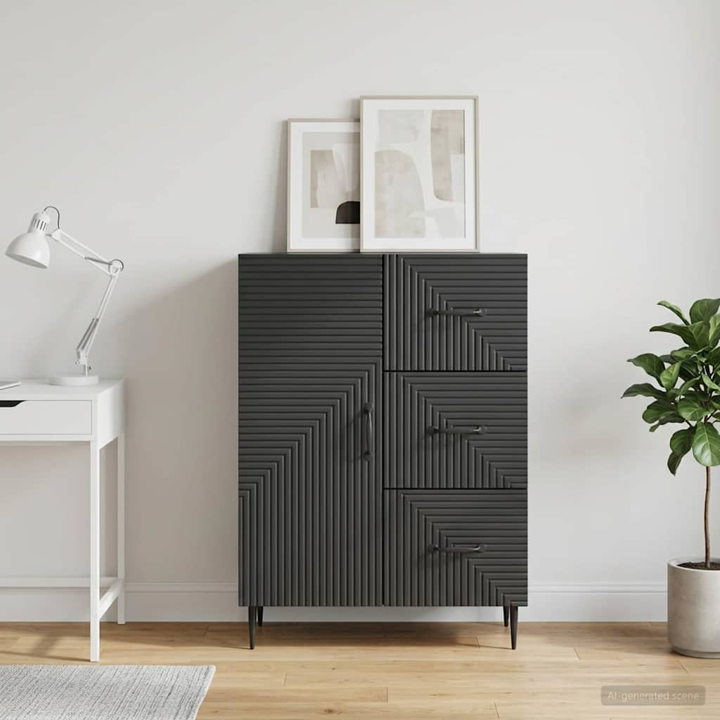 894856_1.jpg vidaXL Servírovacia skriňa Čierna 66 x 34,5 x 89,5 cm Kompozitné drevo – Obrázok 1
