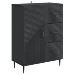 vidaXL Servírovacia skriňa Čierna 66 x 34,5 x 89,5 cm Kompozitné drevo – Obrázok 2
