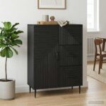 vidaXL Servírovacia skriňa Čierna 66 x 34,5 x 89,5 cm Kompozitné drevo – Obrázok 4