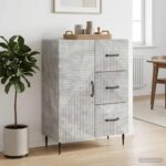 vidaXL Servírovacia skriňa Betónovo sivá 66 x 34,5 x 89,5 cm – Obrázok 4
