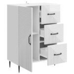 vidaXL Servírovacia skriňa Biela s vysokým leskom 66 x 34,5 x 89,5 cm – Obrázok 5