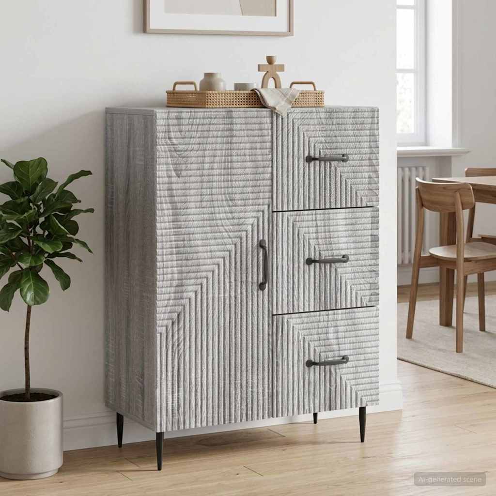 894861_1.jpg vidaXL Servírovacia skriňa so zásuvkou Sivá sonoma 66 x 34,5 x 89,5 cm – Obrázok 1
