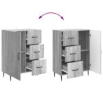 vidaXL Servírovacia skriňa so zásuvkou Sivá sonoma 66 x 34,5 x 89,5 cm – Obrázok 10