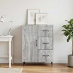 vidaXL Servírovacia skriňa so zásuvkou Sivá sonoma 66 x 34,5 x 89,5 cm – Obrázok 4