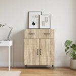 vidaXL Servírovacia skriňa so zásuvkou Dub sonoma 66 x 34,5 x 89,5 cm