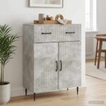 vidaXL Servírovacia skriňa Betónovo sivá 66 x 34,5 x 89,5 cm – Obrázok 4