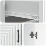 vidaXL Servírovacia skriňa Biela s vysokým leskom 66 x 34,5 x 89,5 cm – Obrázok 9