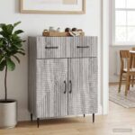 vidaXL Servírovacia skriňa so zásuvkou Sivá sonoma 66 x 34,5 x 89,5 cm – Obrázok 4