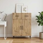 vidaXL Servírovacia skriňa so zásuvkou Dub artisan 66 x 34,5 x 89,5 cm