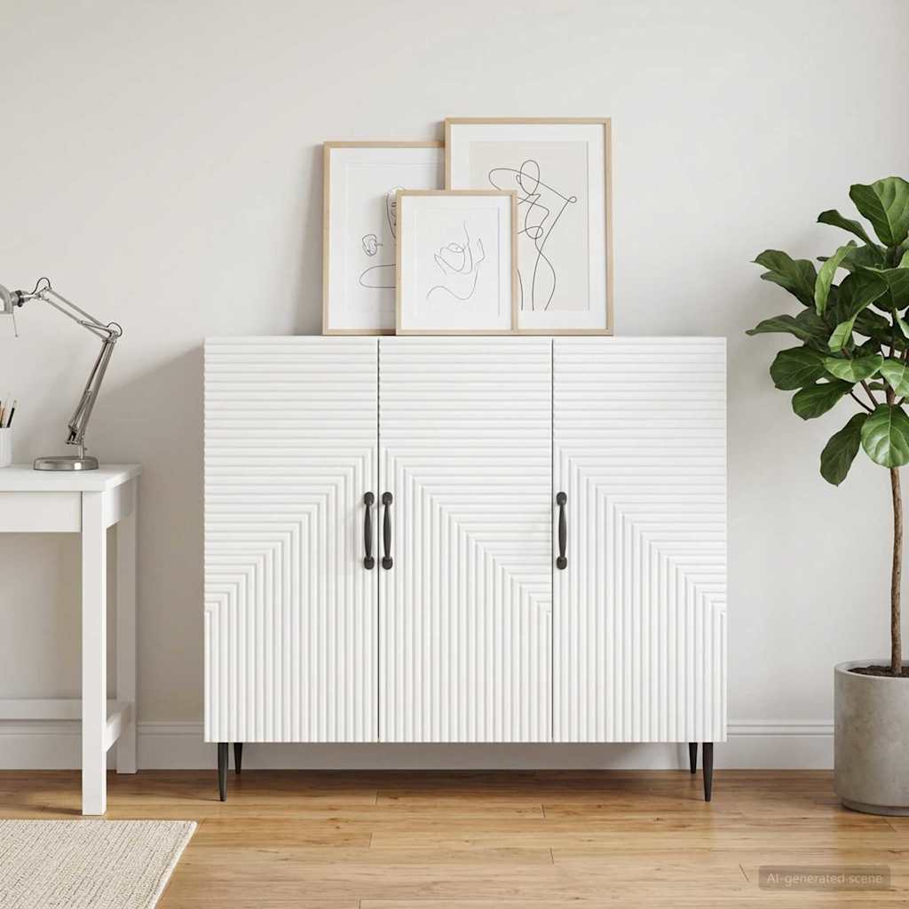 894875_1.jpg vidaXL Servírovacia skriňa Biela 89 x 34,5 x 80 cm Kompozitné drevo – Obrázok 1