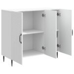 vidaXL Servírovacia skriňa Biela 89 x 34,5 x 80 cm Kompozitné drevo – Obrázok 5