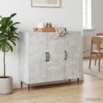 vidaXL Servírovacia skriňa Betónovo sivá 89 x 34,5 x 80 cm – Obrázok 4