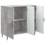 vidaXL Servírovacia skriňa Betónovo sivá 89 x 34,5 x 80 cm – Obrázok 5