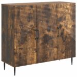 vidaXL Servírovacia skriňa Dymový dub 89 x 34,5 x 80 cm – Obrázok 2